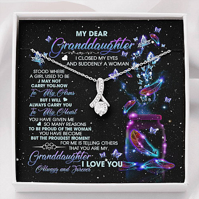 My Dear Granddaughter I Love You Always And Forever Alluring Beauty Necklace - Cute Granddaughter Gifts - Alluring Beauty Necklace