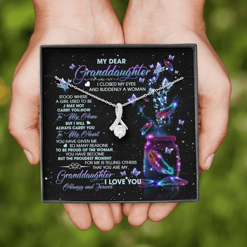My Dear Granddaughter I Love You Always And Forever Alluring Beauty Necklace - Cute Granddaughter Gifts