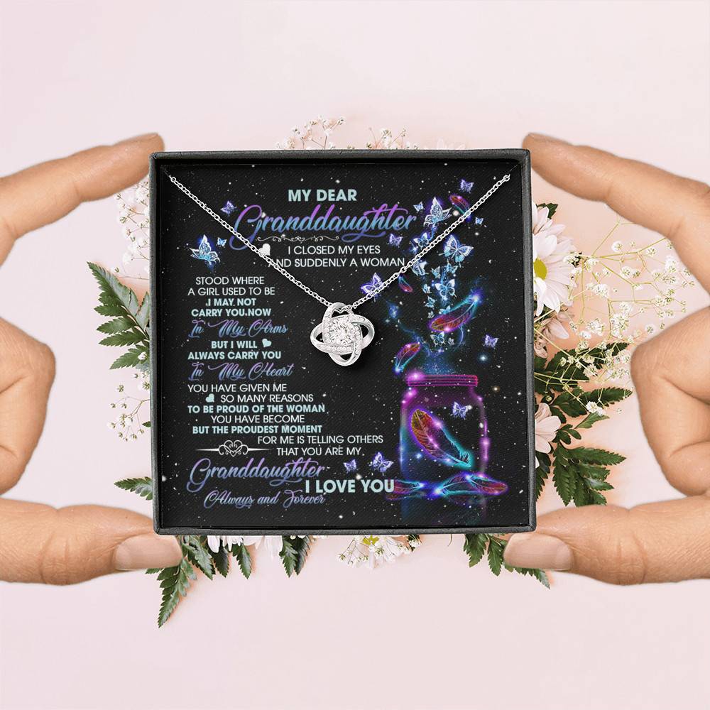 My Dear Granddaughter I Love You Always And Forever Love Knot Necklace - Cute Granddaughter Gifts My Dear Granddaughter I Love You Always And Forever Love Knot Necklace - Cute Granddaughter Gifts