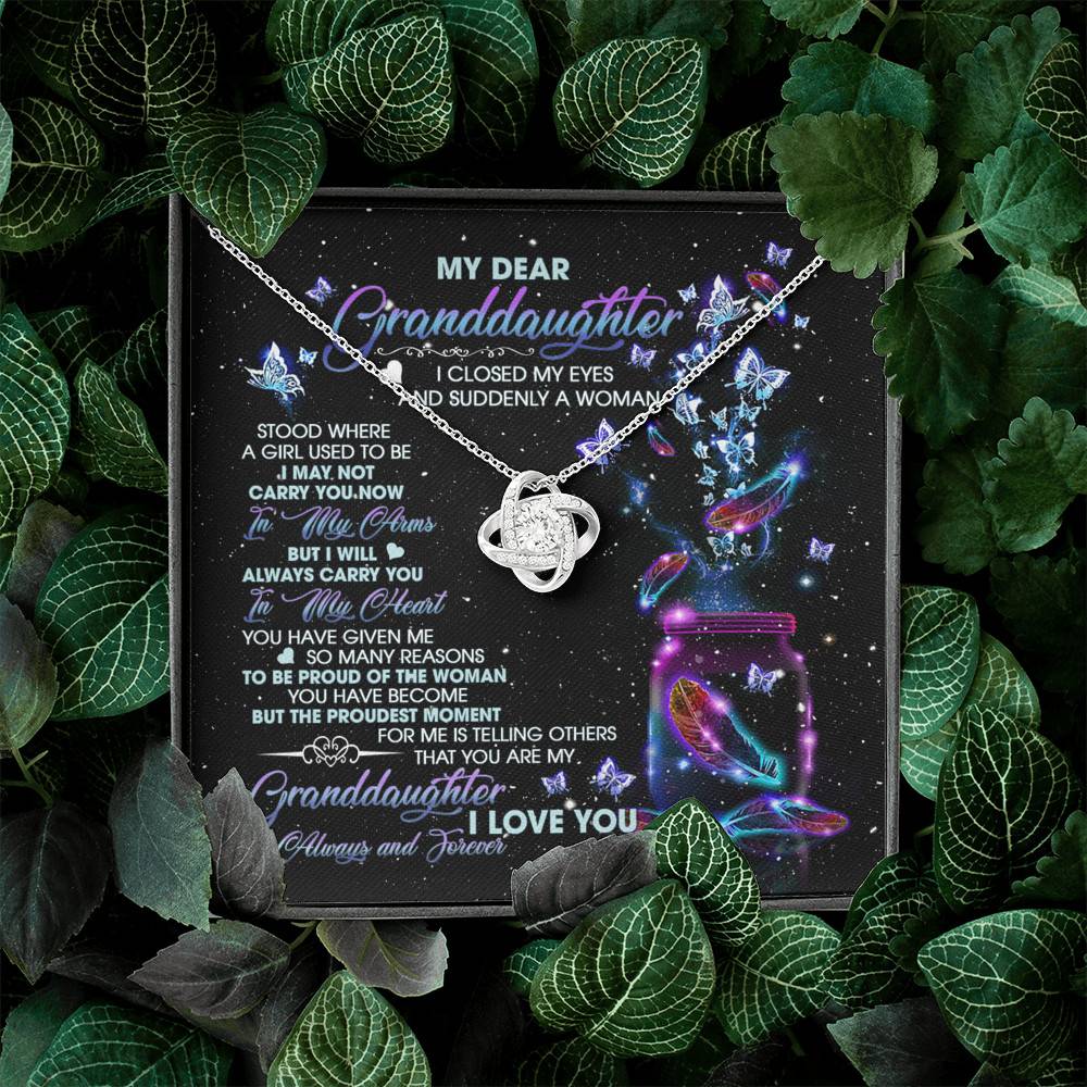 My Dear Granddaughter I Love You Always And Forever Love Knot Necklace - Cute Granddaughter Gifts My Dear Granddaughter I Love You Always And Forever Love Knot Necklace - Cute Granddaughter Gifts