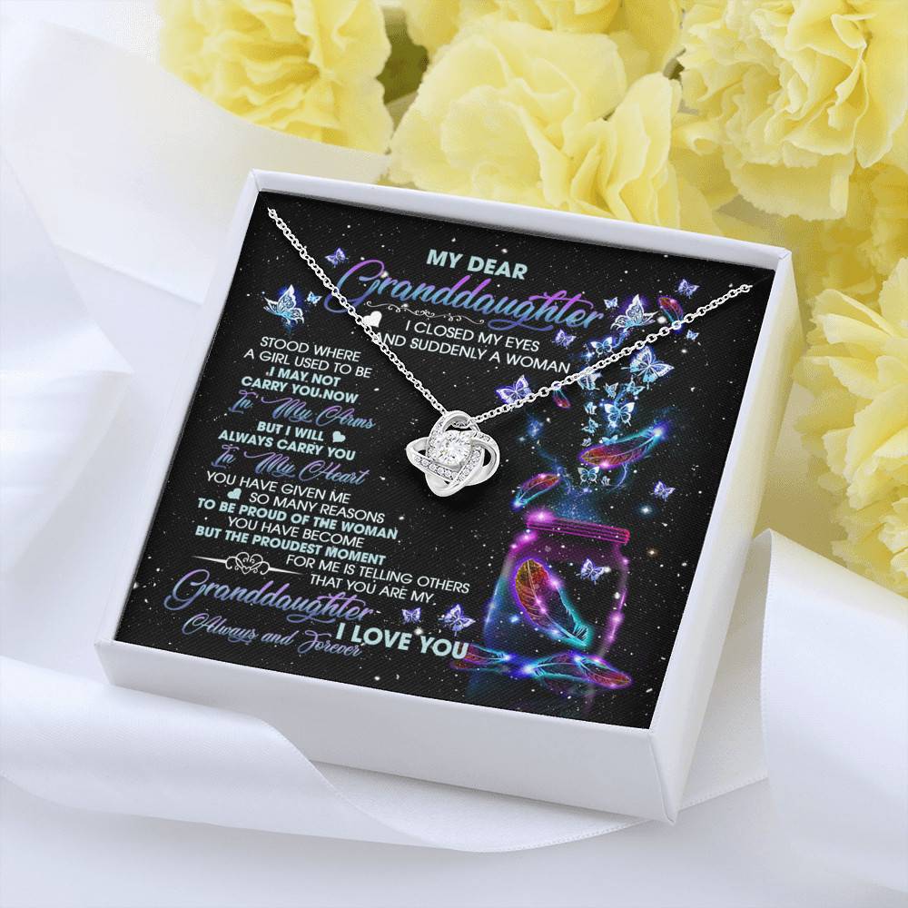 My Dear Granddaughter I Love You Always And Forever Love Knot Necklace - Cute Granddaughter Gifts My Dear Granddaughter I Love You Always And Forever Love Knot Necklace - Cute Granddaughter Gifts