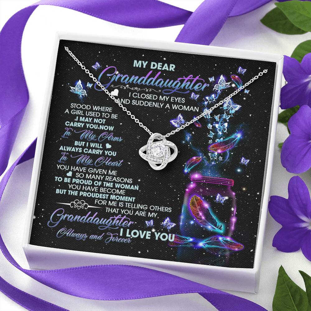 My Dear Granddaughter I Love You Always And Forever Love Knot Necklace - Cute Granddaughter Gifts My Dear Granddaughter I Love You Always And Forever Love Knot Necklace - Cute Granddaughter Gifts