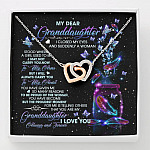My Dear Granddaughter I Love You Always And Forever Interlocking Hearts Pendant Necklace - Granddaughter Gift - Interlocking Hearts Necklace