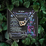 My Dear Granddaughter I Love You Always And Forever Interlocking Hearts Pendant Necklace - Granddaughter Gift