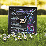 My Dear Granddaughter I Love You Always And Forever Interlocking Hearts Pendant Necklace - Granddaughter Gift