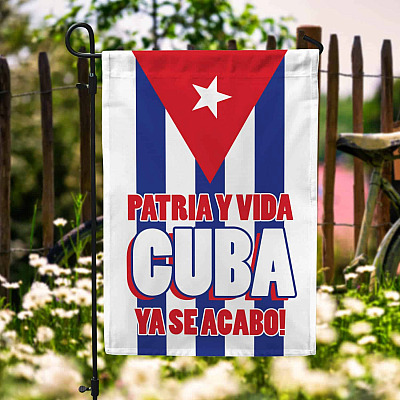 Patria Y Vida Viva Cuba Libre Garden Flag - SOSCuba House Flag - Cuban Freedom Movement Wall Flag