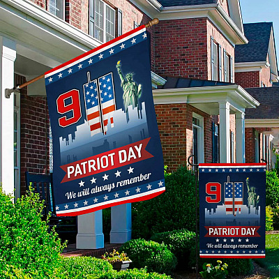 Alternative view of 911 Patriot Day Garden Flag - We Will Never Forget 11th September House Flag - Wall Flag