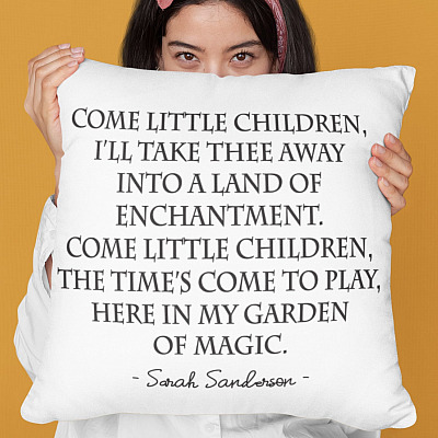 Alternative view of Come Little Children I'll Take Thee Away Pillow - Hocus Pocus Throw Pillow - Halloween Outdoor Cushion