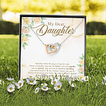 My Dear Daughter You Are Brave I Love You with All My Heart Interlocking Hearts Necklace
