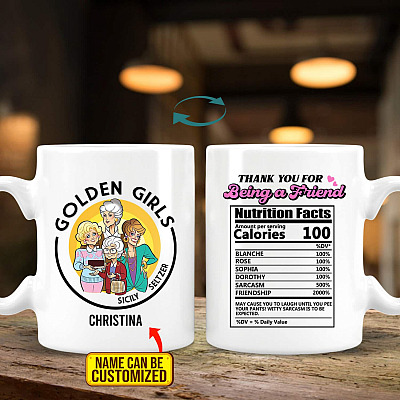 Alternative view of Personalized Golden Girl Sicily Seltzer Double-Sided Ceramic Coffee Mug - Beer Stein - Water Bottle