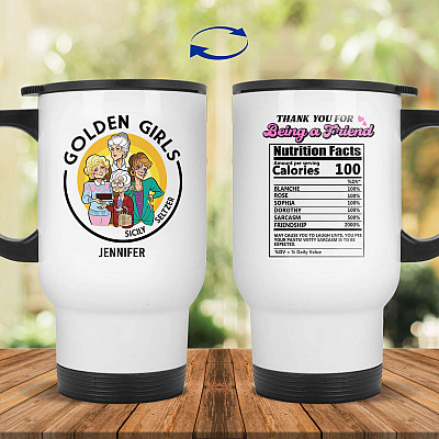 14 oz. White Travel Mug