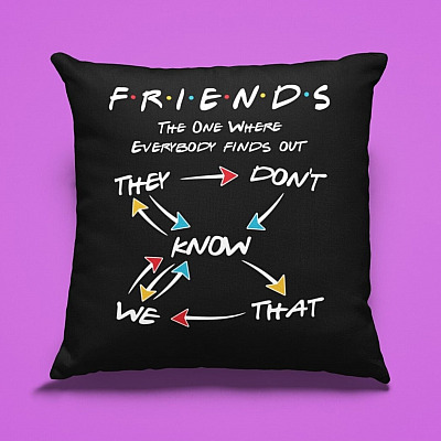 They Don't Know that We Know They Know We Know Funny Friends Throw Pillow - Decorative Pillow