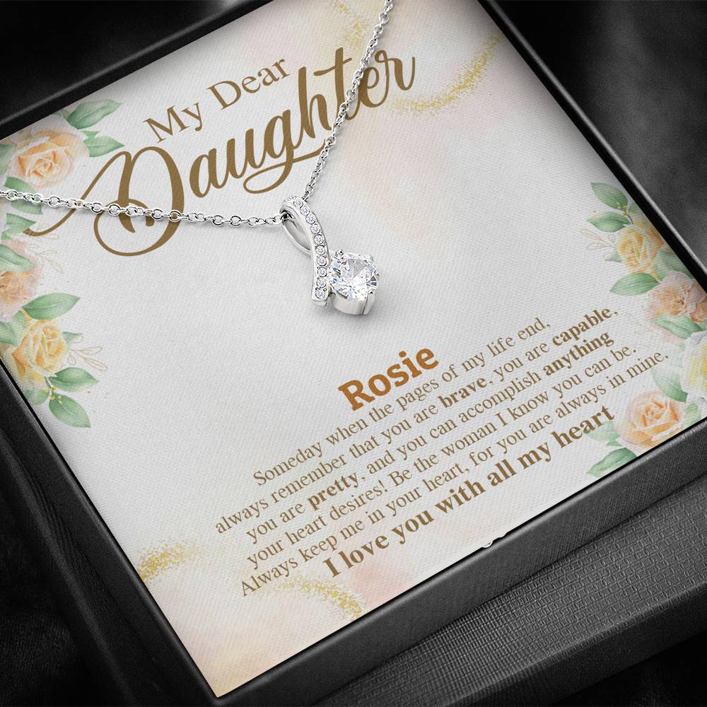 Personalized Name My Dear Daughter You Are Brave I Love You with All My Heart Alluring Beauty Necklace