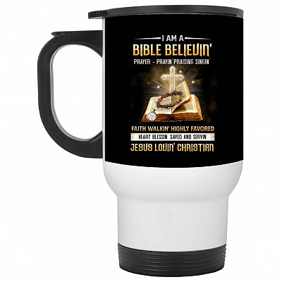 14 oz. White Travel Mug