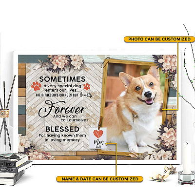 Alternative view of Personalized Photo Sometimes A Very Special Dog Enters Our Lives Floral Framed Canvas Print - Poster - Wall Art
