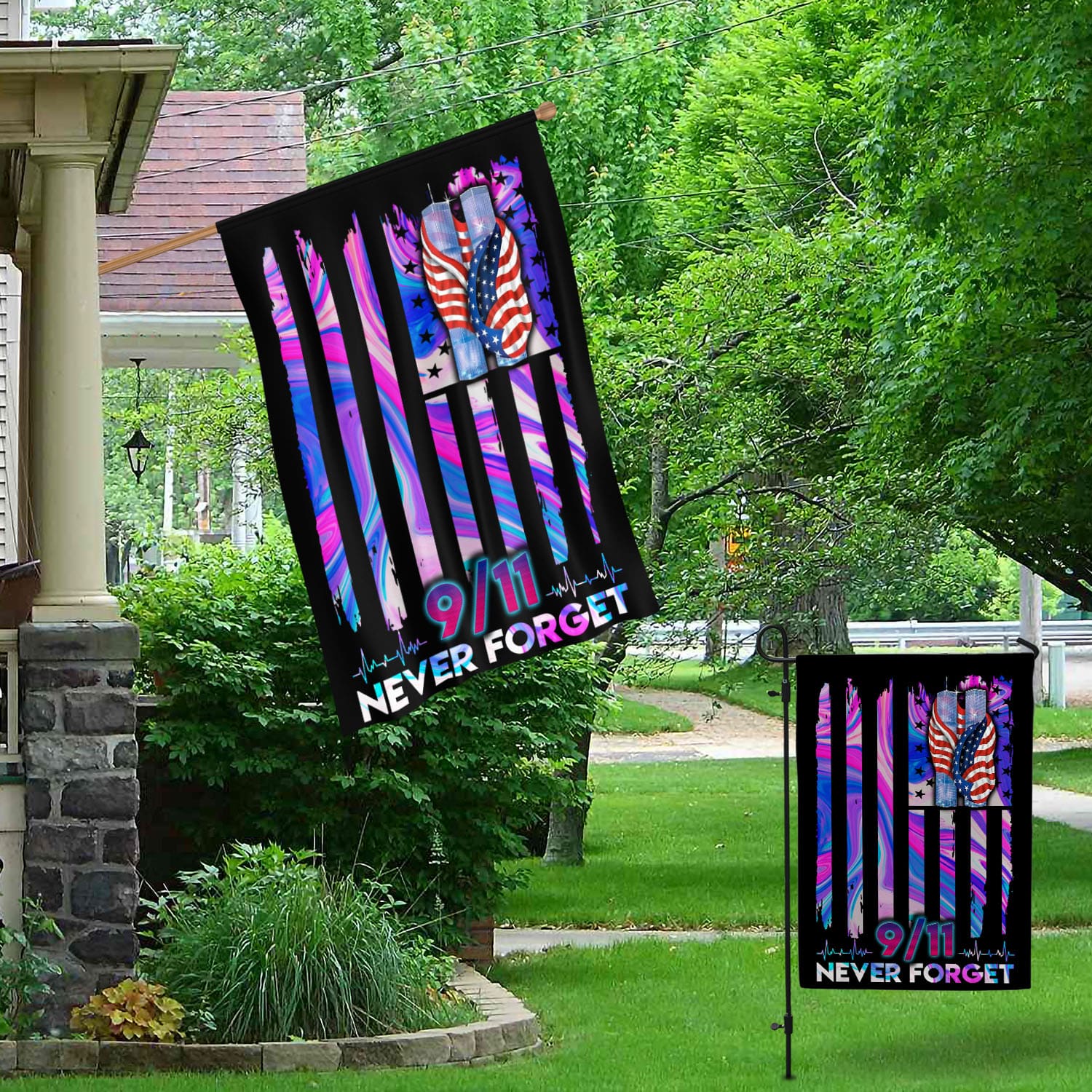 8VT. 9-11 Never Forget Garden & House Mockup 1