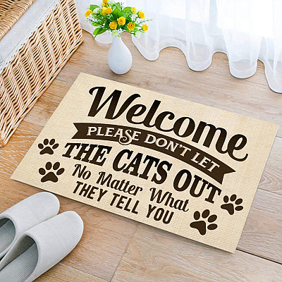 Alternative view of Gifts for Cat Lovers Don't Let the Cats Out Outdoor Indoor Mat - Funny Cat Doormat