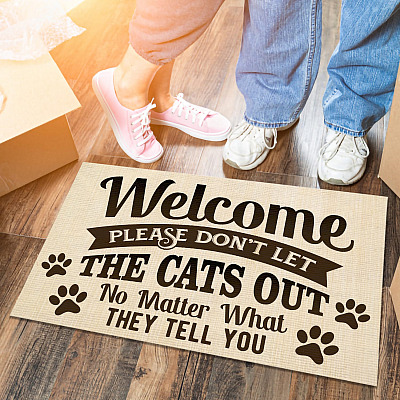 Gifts for Cat Lovers Don't Let the Cats Out Outdoor Indoor Mat - Funny Cat Doormat