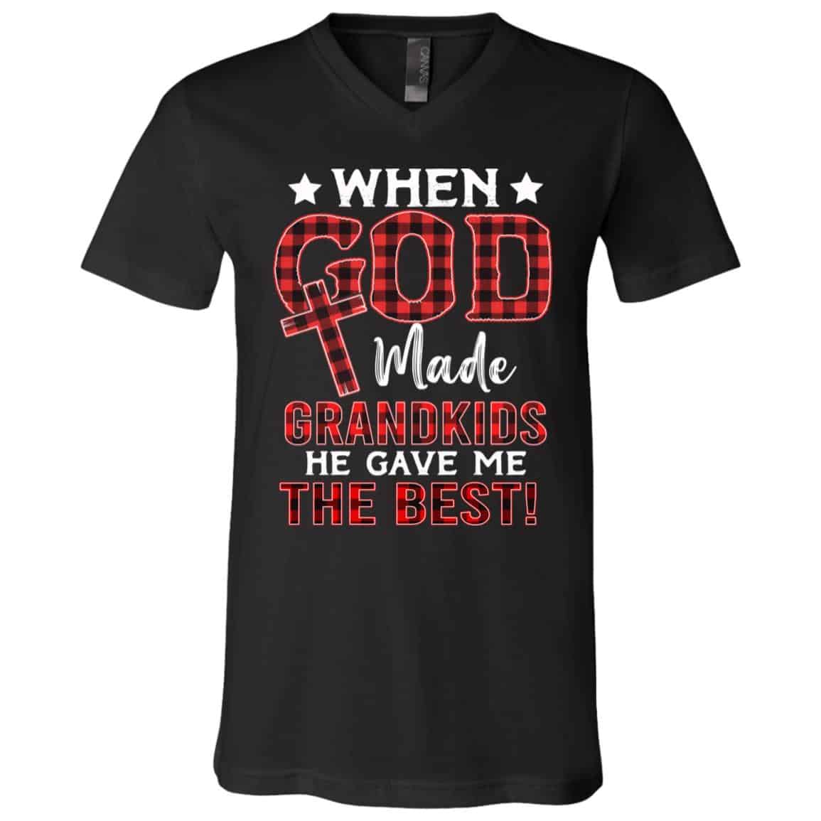 god t, Black, V-Neck T-Shirt