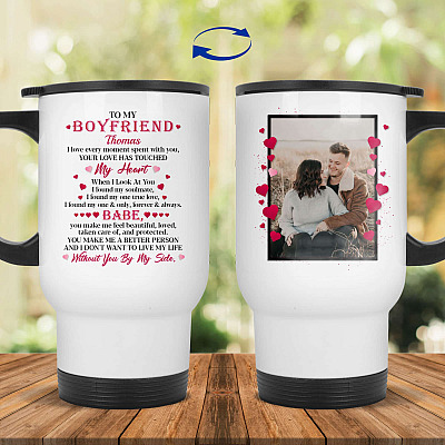 14 oz. White Travel Mug