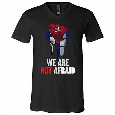 Not Afraid tee, Black, V-Neck T-Shirt