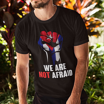Alternative view of We Are Not Afraid Patria Y Vida Viva Cuba Libre Soscuba T-Shirt - V-Neck Tee