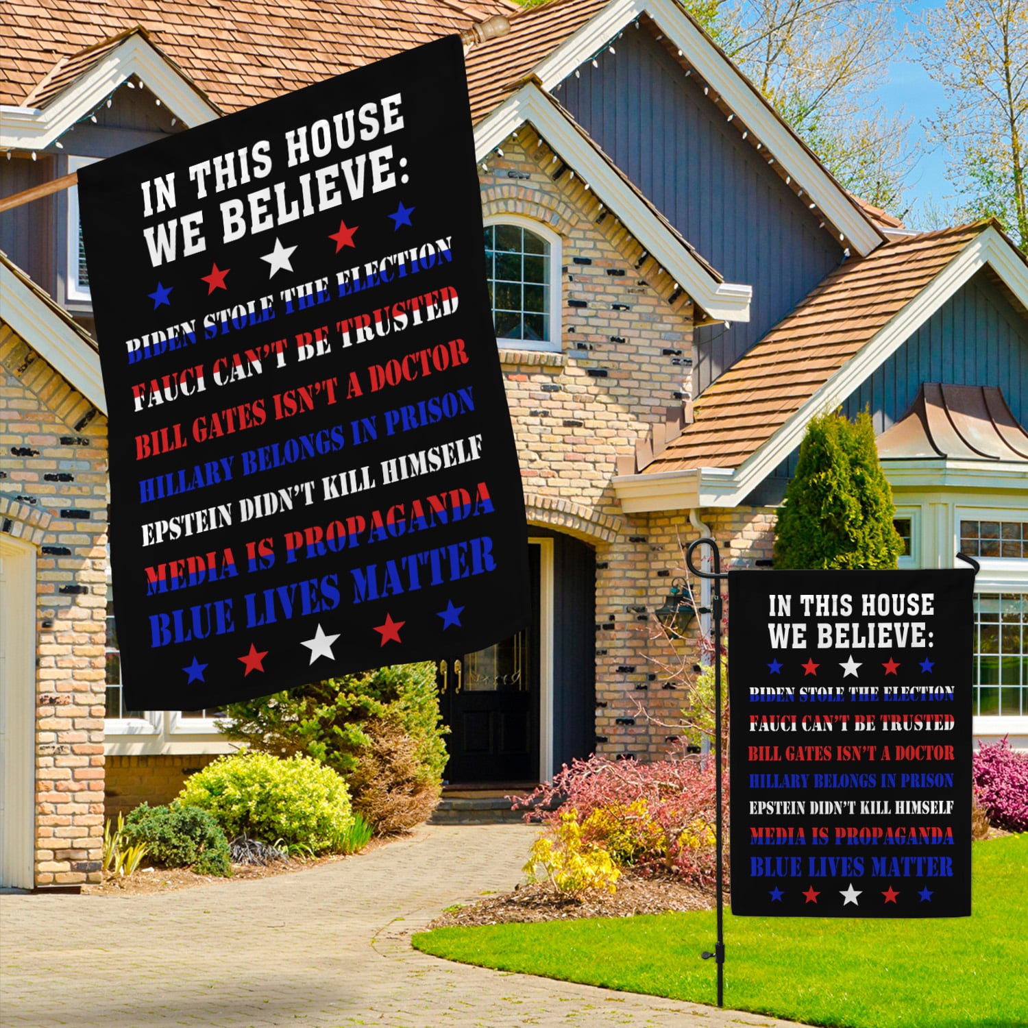 4KT. In This House Biden Stole Election 30x40 Garden & House Mockup 3