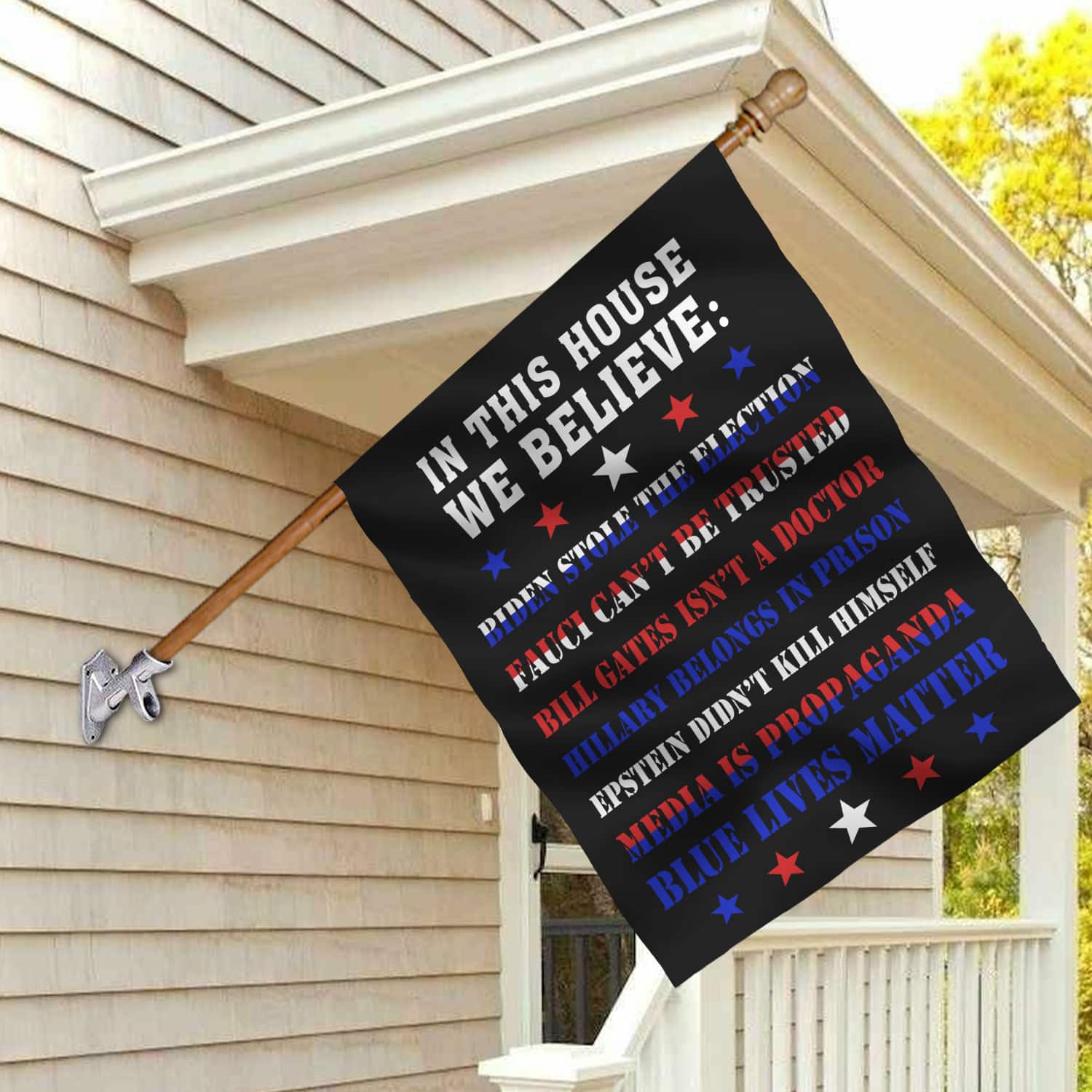 4KT. In This House Biden Stole Election 30x40 House Flag Mockup 2