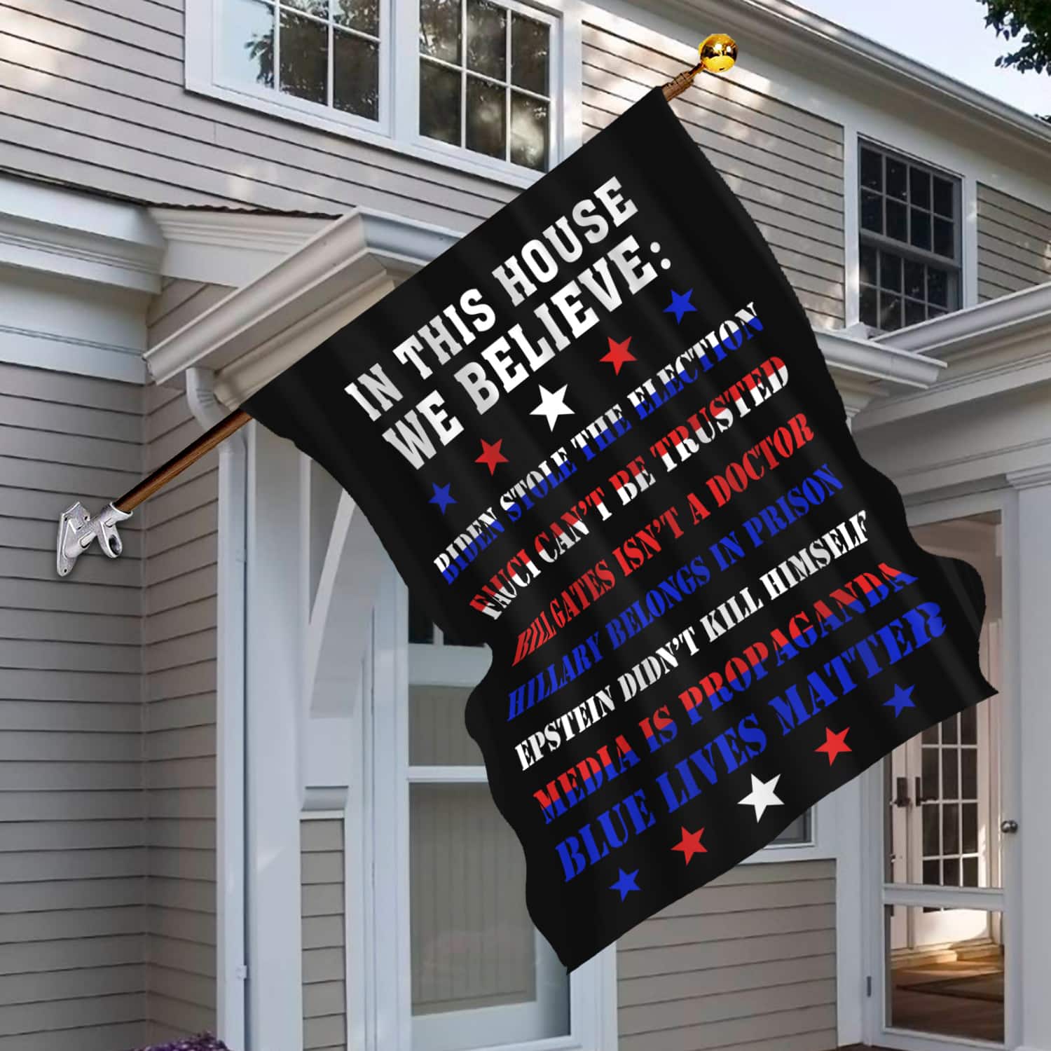 4KT. In This House Biden Stole Election 30x40 House Flag Mockup 6