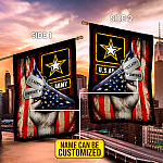 Personalized Name American Flag Army Veteran Decorative Garden Flag - Indoor Outdoor Flag - House Flag