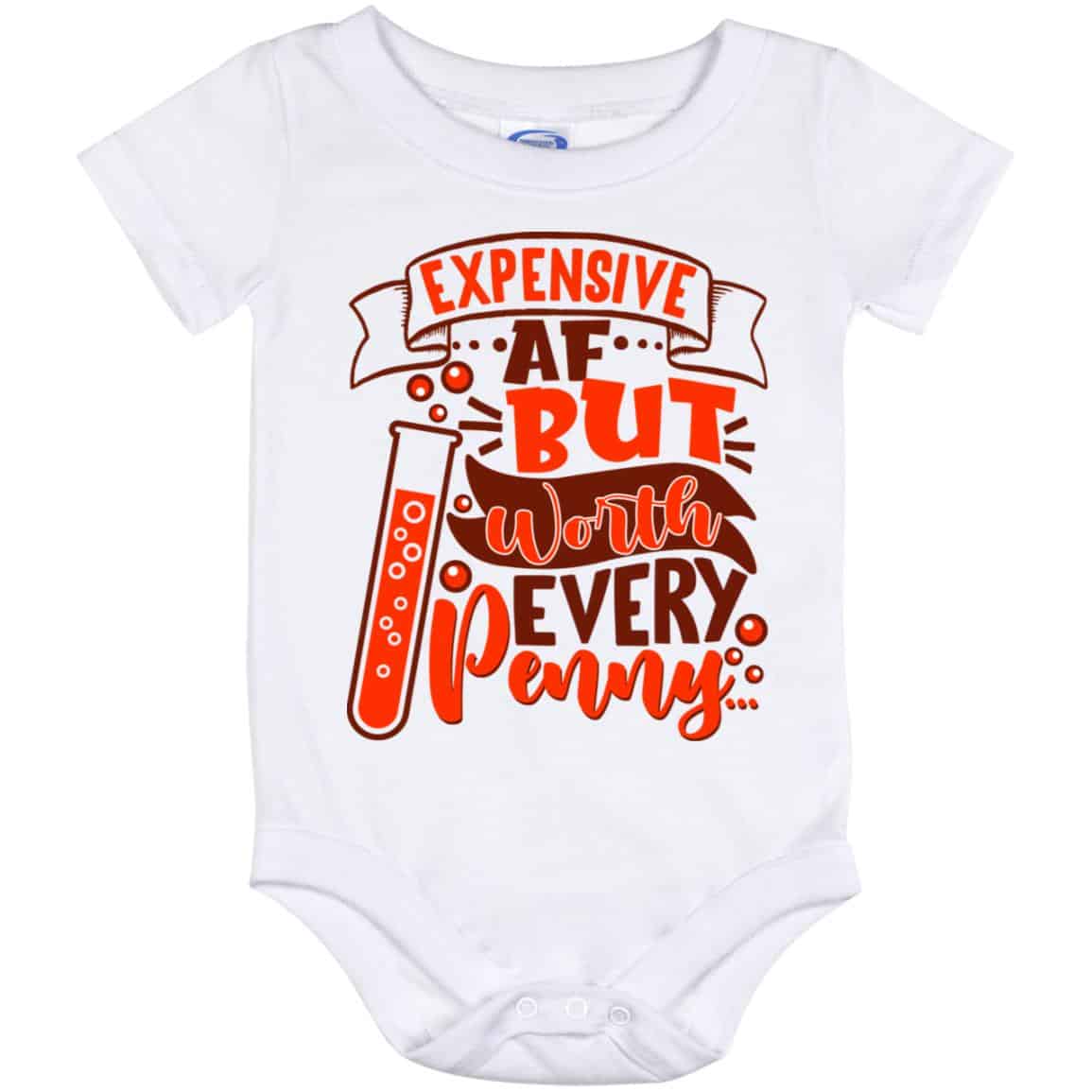 Expensive AF but Worth Onesie, White, Baby Onesie - 12 Month