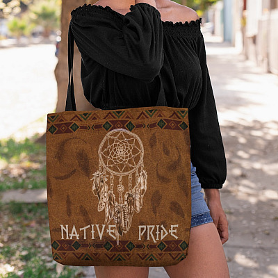 Native Pride All Over Print Tote Bag - Shoulder Bag - Reusable Shopping Bag - Native American Tote Bag