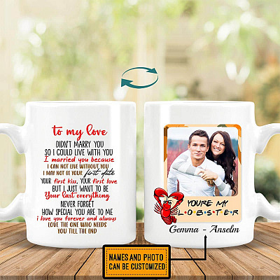 Alternative view of Personalized Photo You're My Lobster Double-Sided Ceramic Coffee Mug - Personalized Mug for Lover