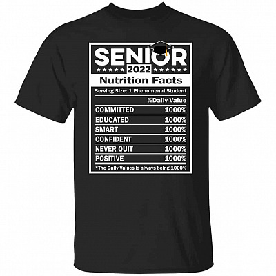 Senior 2022 Black Shirt, Black, Unisex T-Shirt