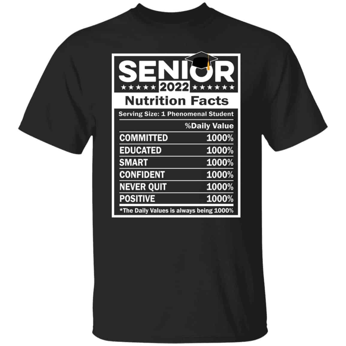 Senior 2022 Black Shirt, Black, Unisex T-Shirt