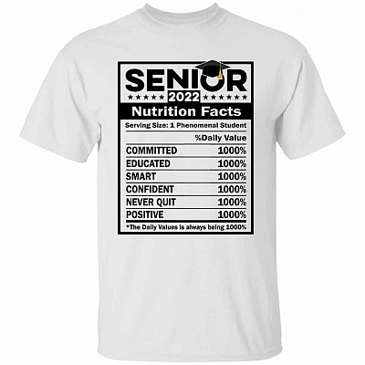 Senior 2022 White Shirt, White, Unisex T-Shirt