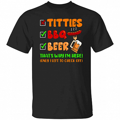 Titties BBQ And Beer, Black, Unisex T-Shirt