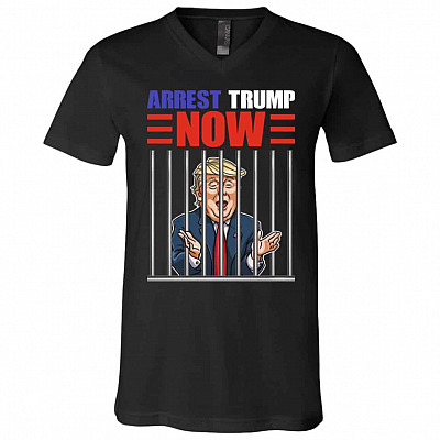 trump, Black, V-Neck T-Shirt
