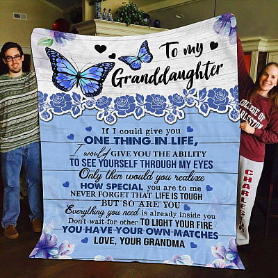 Alternative view of To My Granddaughter If I Could Give You One Thing In life Fleece Blanket - Grandma Mink Blanket