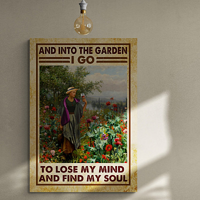 Alternative view of And Into the Garden I Go to Lose My Mind and Find My Soul Vintage Framed Canvas Prints - Unframed Poster
