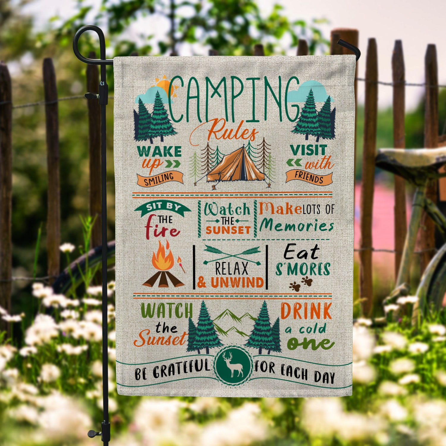 3MH. Flag Camping 30X40 Garden Flag Mockup 6