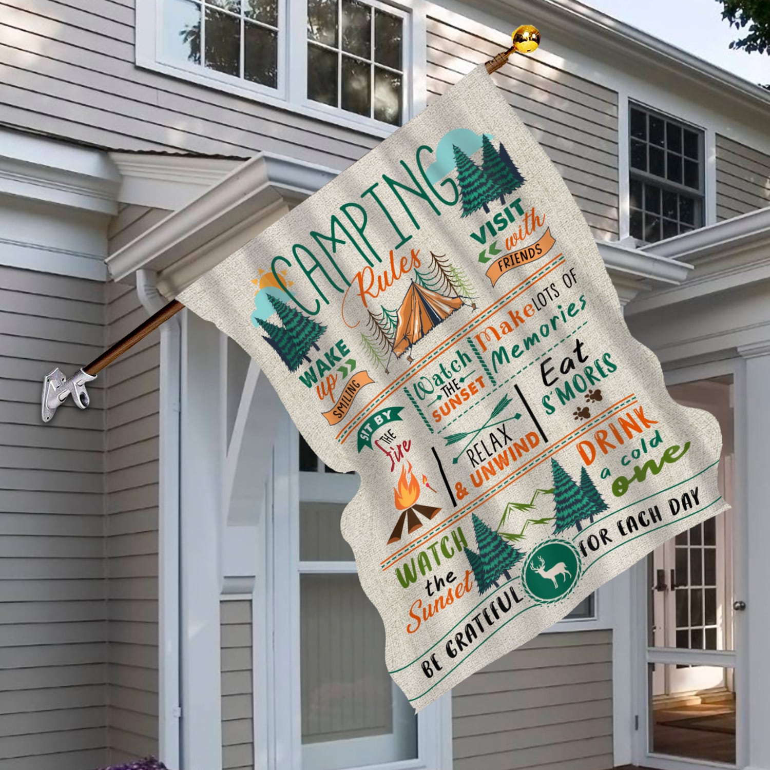 3MH. Flag Camping 30X40 House Flag Mockup 6