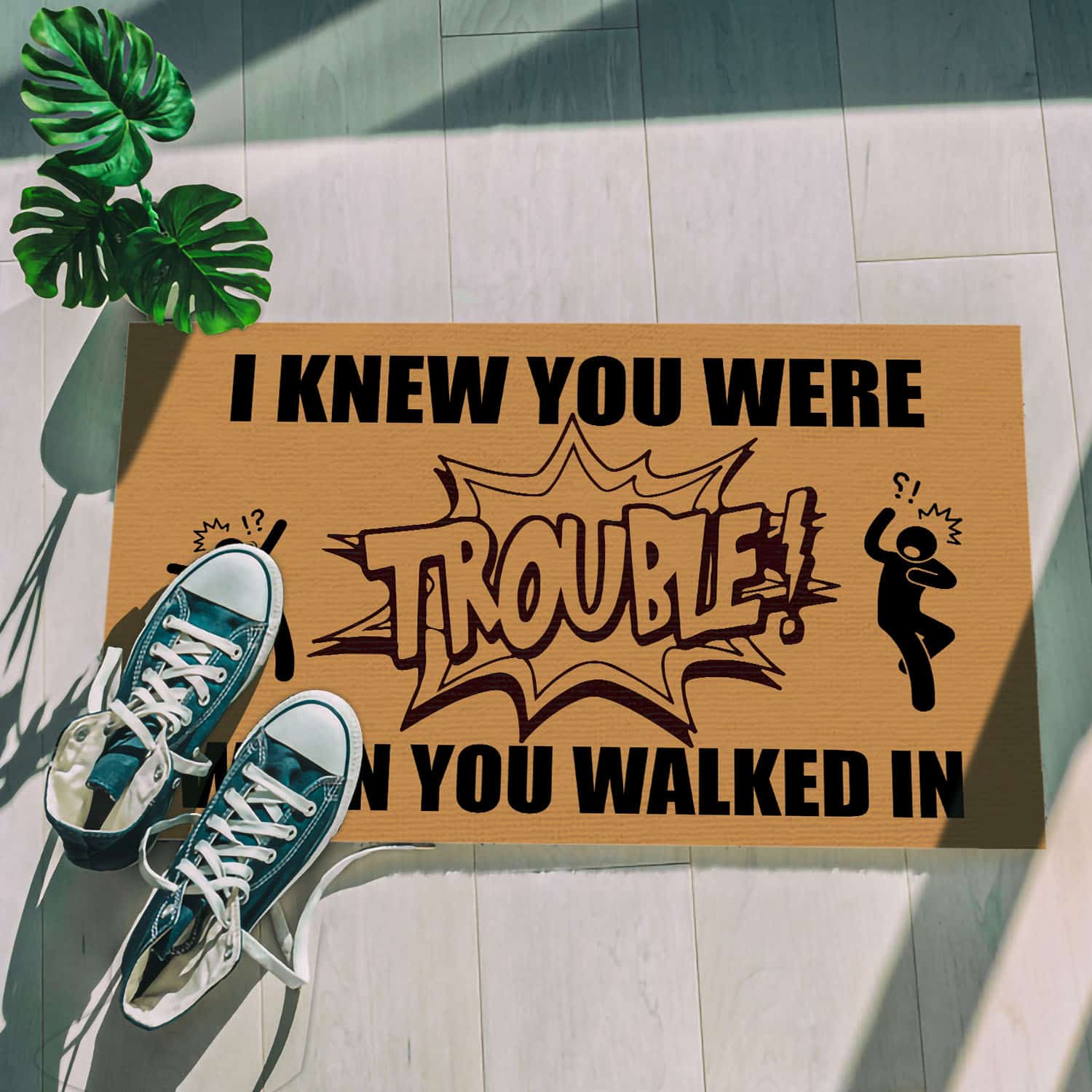 11Th. Trouble When You Walked In Doormat mockup 5