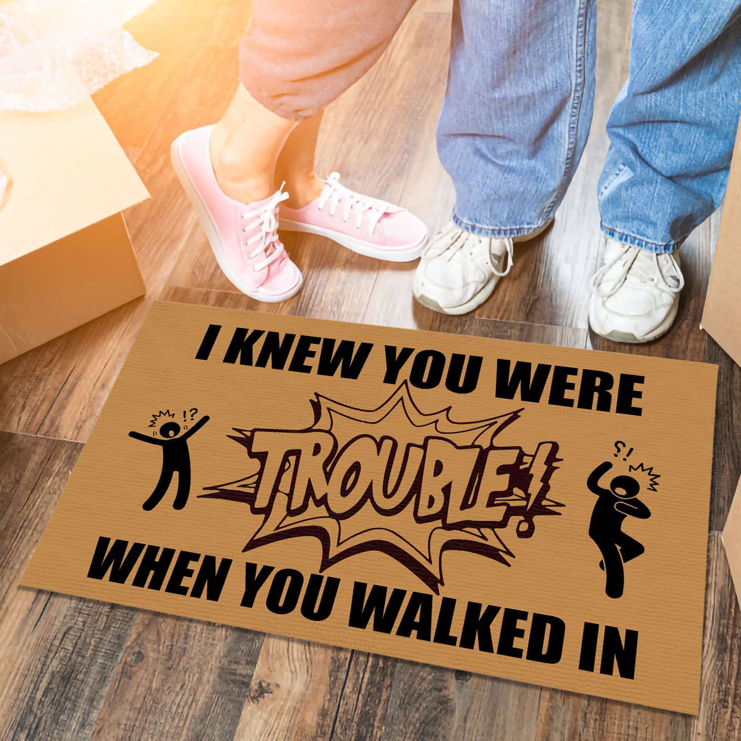 11Th. Trouble When You Walked In Doormat mockup 6