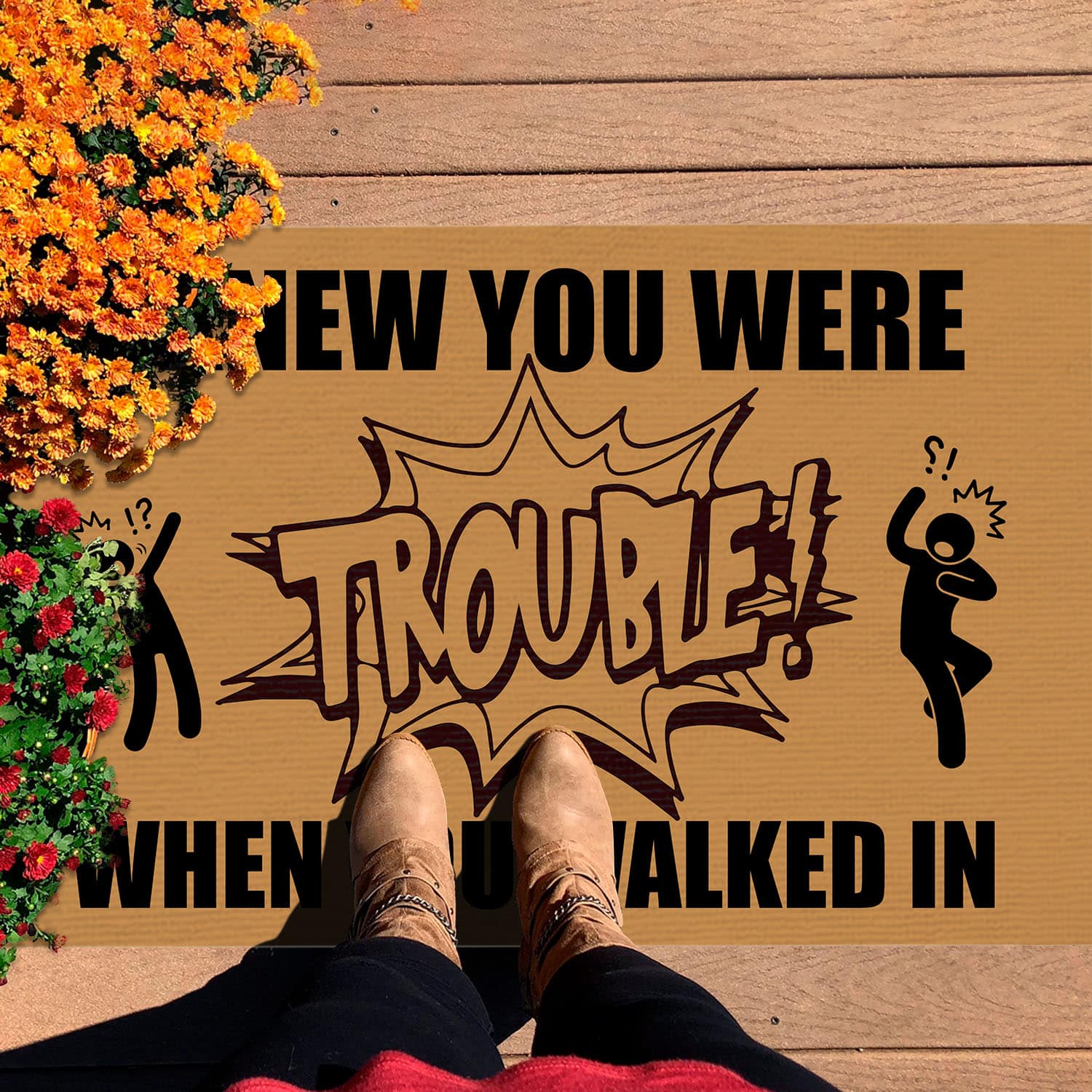 11Th. Trouble When You Walked In Doormat mockup 7
