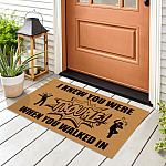 11Th. Trouble When You Walked In Doormat mockup 8