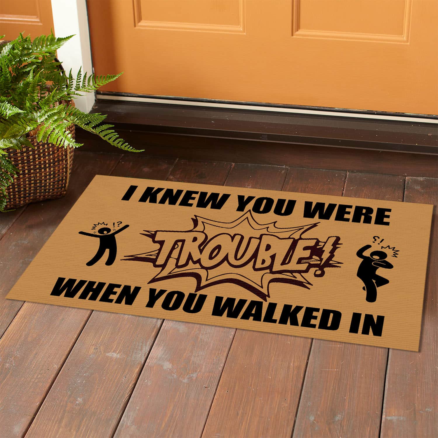11Th. Trouble When You Walked In Doormat mockup 1