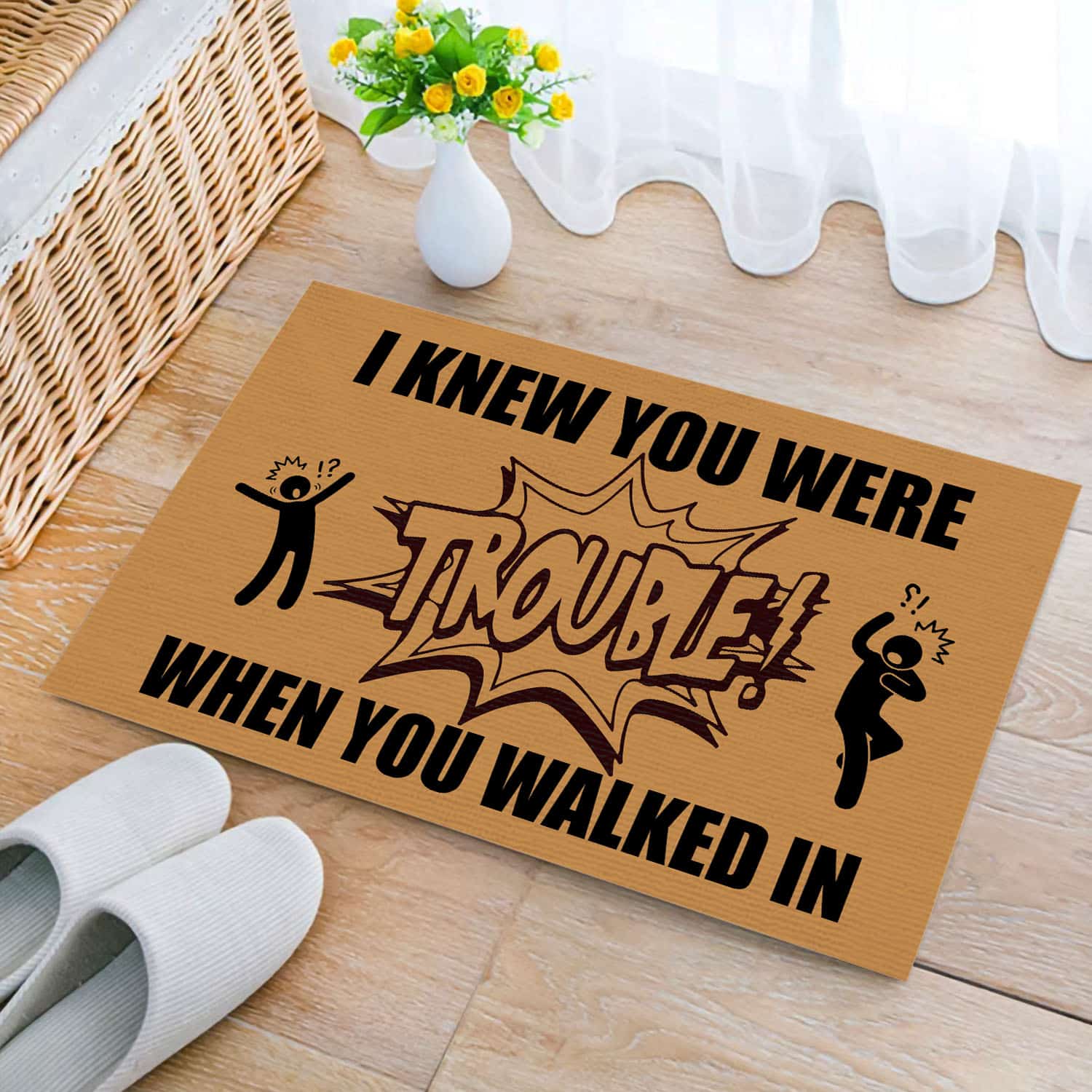 11Th. Trouble When You Walked In Doormat mockup 2