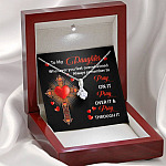 To My Daughter Whenever You Feel Overwhelmed Always Remember to Pray On It Alluring Pendant Necklace