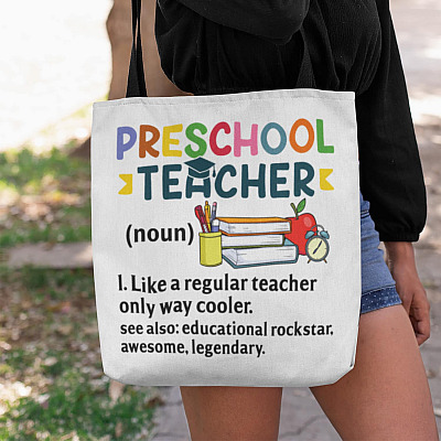 Alternative view of Preschool Teacher Tote Bag Like a Regular Teacher only Way Cooler Tote Bag - Shoulder Bag